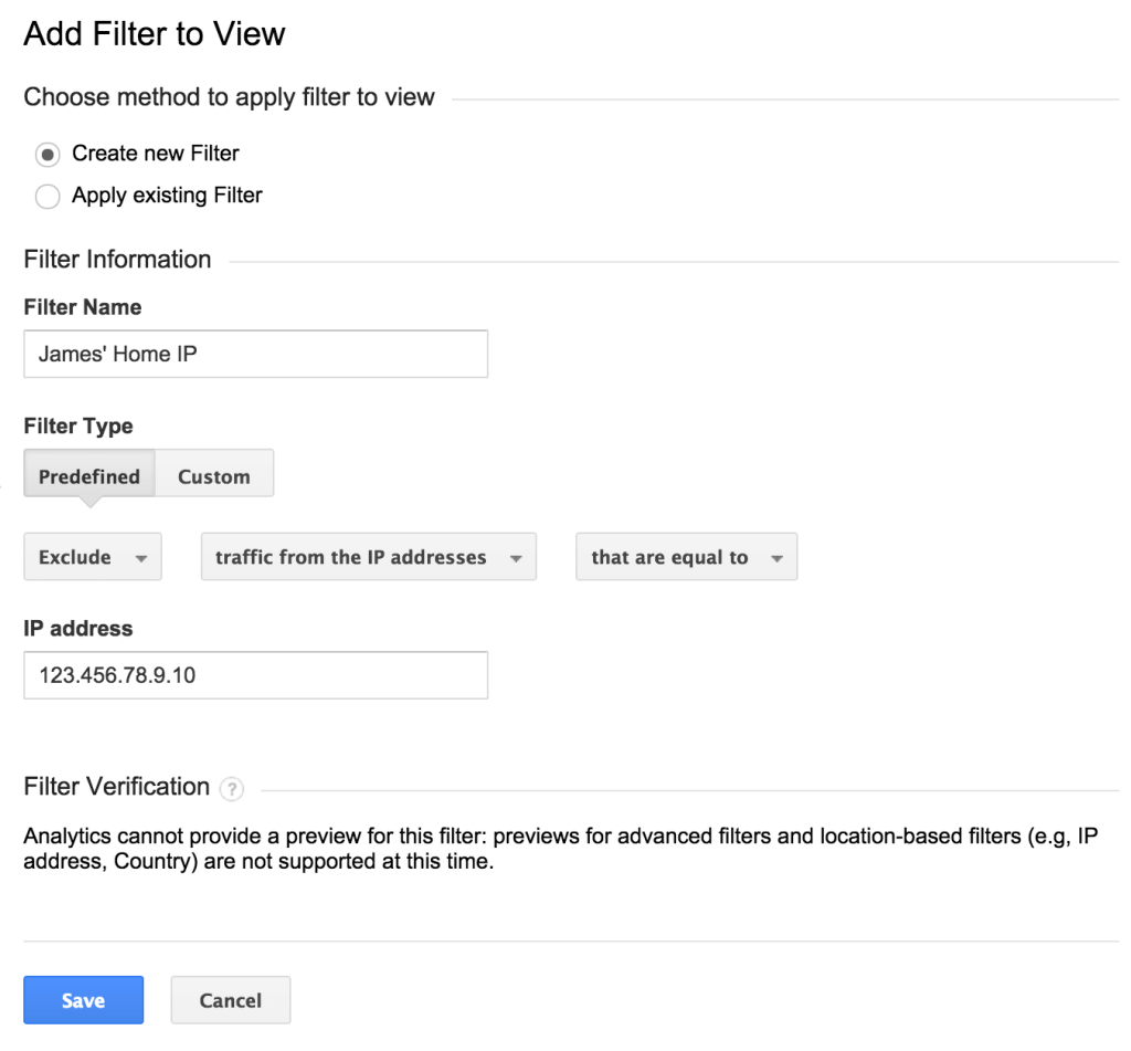 filter ips google analytics