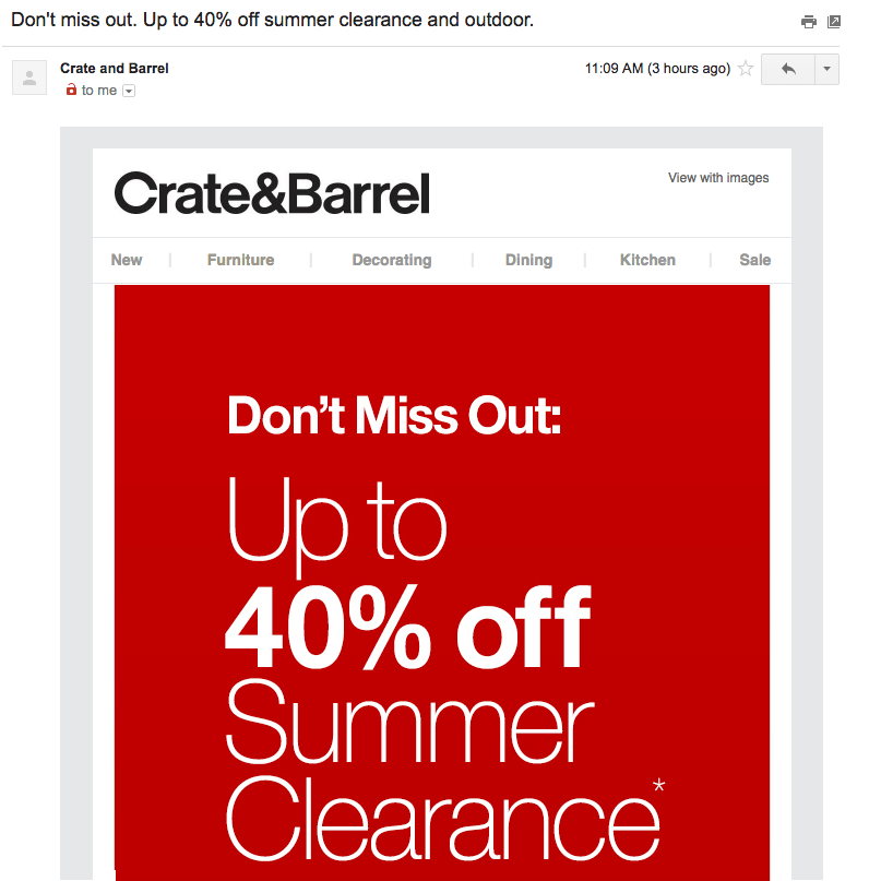 Summer Crate and Barrel Discount