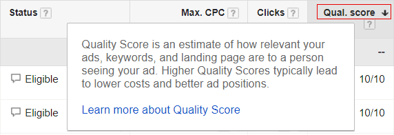 Quality Score Definition
