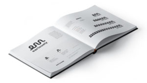 Eariously Brand Logo Mockup inside a book
